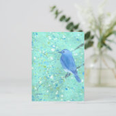 Briefkaart van prachtige blauwvogel (Staand voorkant)