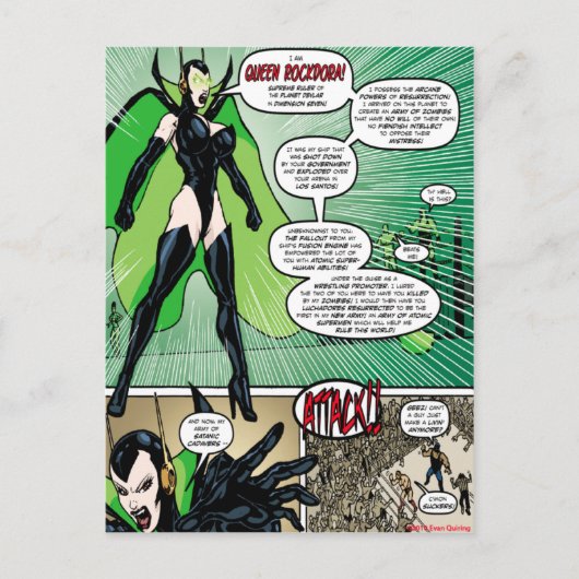 Briefkaart van Queen Rockdora (Voorkant)