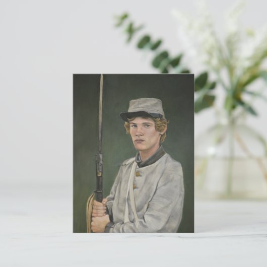 Briefkaart van Rebel Soldaat Civil War Portrait Ar (Staand voorkant)