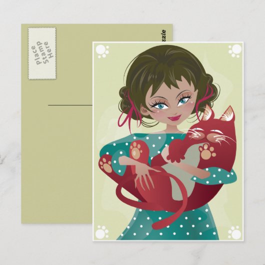 Briefkaart van Red Meow (Voorkant / Achterkant)