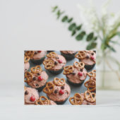 Briefkaart van rendieren Cupcakes (Staand voorkant)