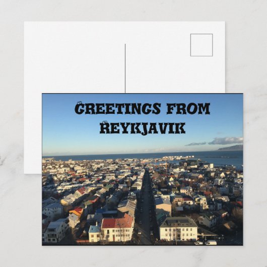 Briefkaart van Reykjavik (Voorkant / Achterkant)