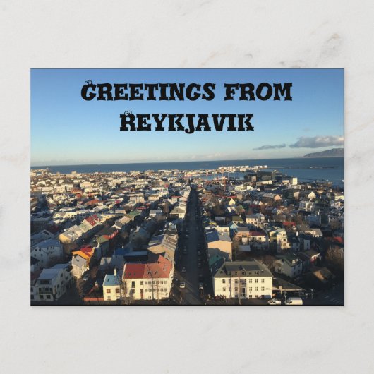 Briefkaart van Reykjavik (Voorkant)