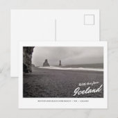 Briefkaart van Reynisfjara zwart zandstrand, (Voorkant / Achterkant)