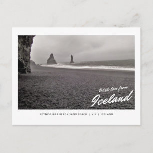Briefkaart van Reynisfjara zwart zandstrand,