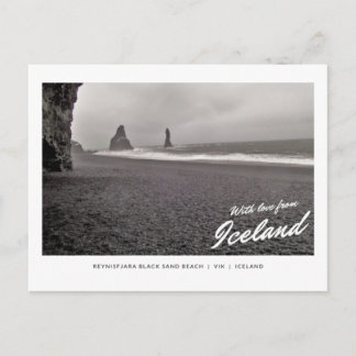 Briefkaart van Reynisfjara zwart zandstrand,