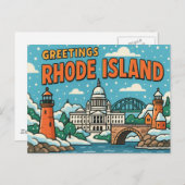 BRIEFKAART VAN RHODE ISLAND (Voorkant / Achterkant)