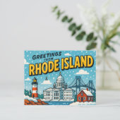 BRIEFKAART VAN RHODE ISLAND (Staand voorkant)