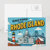 BRIEFKAART VAN RHODE ISLAND (Voorkant / Achterkant)