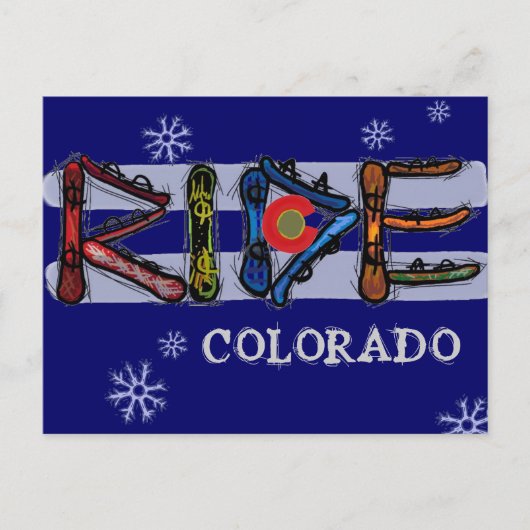 Briefkaart van Ride Colorado-snowboard (Voorkant)