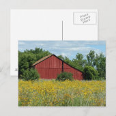 Briefkaart van rode Barn (Voorkant / Achterkant)