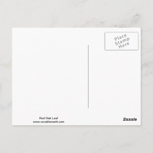 Briefkaart van rode eik (Achterkant)