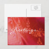 Briefkaart van rode Floral - (Voorkant / Achterkant)