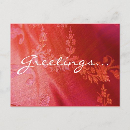 Briefkaart van rode Floral - (Voorkant)