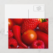Briefkaart van rode groenten en fruit (Voorkant / Achterkant)
