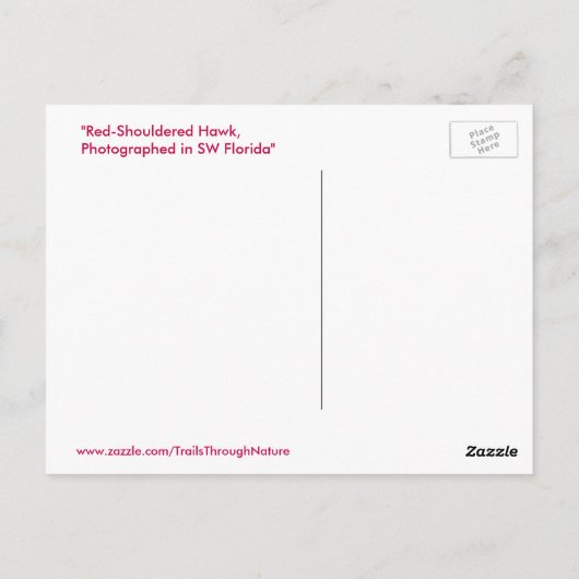 Briefkaart van rode schouderhaai (Achterkant)