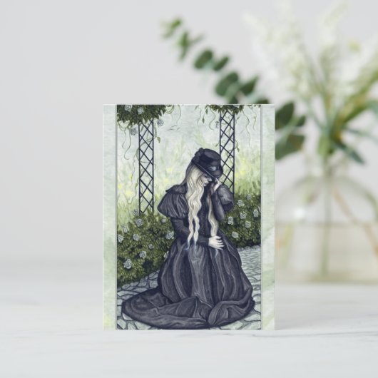 Briefkaart van rouwtuin (Staand voorkant)