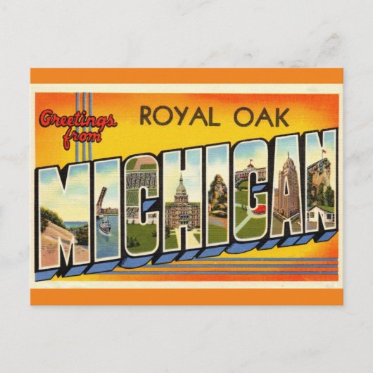 Briefkaart van Royal Oak Michigan Travel (Voorkant)