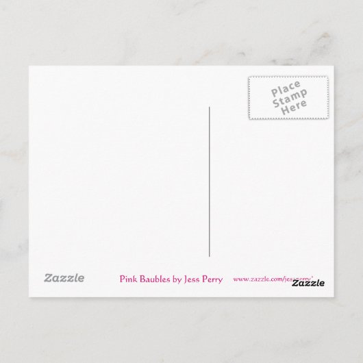 Briefkaart van Roze Baubles (Achterkant)