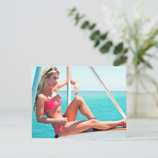 Briefkaart van Roze Bikini (Staand voorkant)