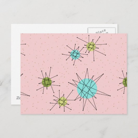 Briefkaart van roze ionische stookolie (Voorkant / Achterkant)