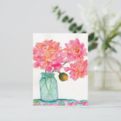 Briefkaart van roze pony's (Staand voorkant)
