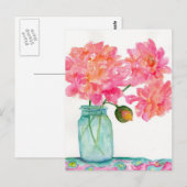 Briefkaart van roze pony's (Voorkant / Achterkant)