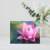 Briefkaart van Roze Water Lily (Staand voorkant)
