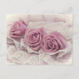 Briefkaart van rozen en loopvogels