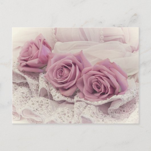 Briefkaart van rozen en loopvogels (Voorkant)