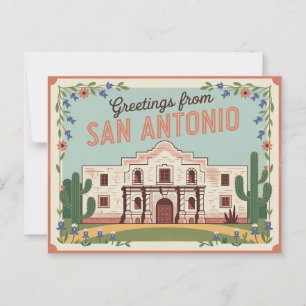  Briefkaart van San Antonio   Groeten van