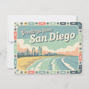  Briefkaart van San Diego   Groeten van