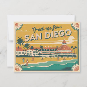  Briefkaart van San Diego   Groeten van