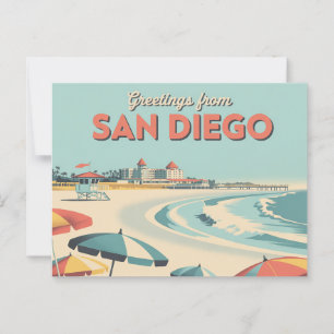  Briefkaart van San Diego   Groeten van