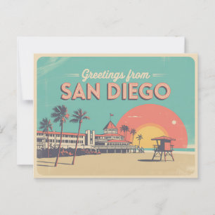  Briefkaart van San Diego   Groeten van