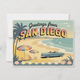  Briefkaart van San Diego   Groeten van