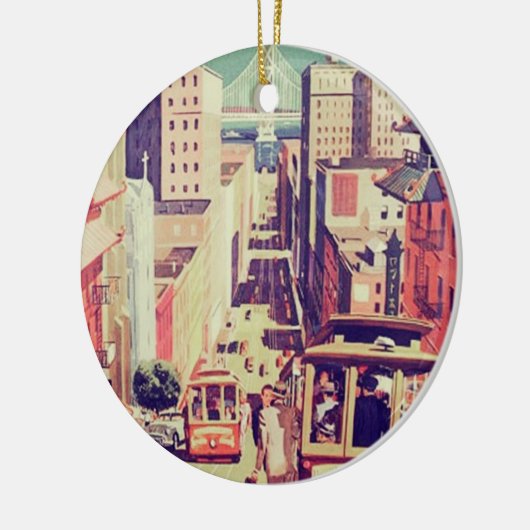  briefkaart van San Francisco Keramisch Ornament (Links)