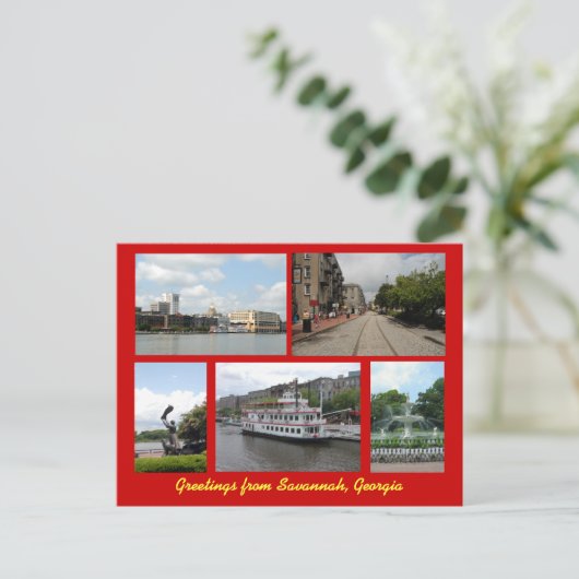 Briefkaart van Savannah Georgia (Staand voorkant)