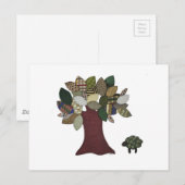 Briefkaart van schapen en bomen (Voorkant / Achterkant)