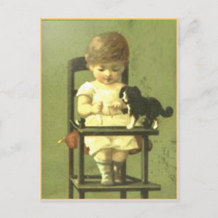 Briefkaart van schroot met zoete Baby