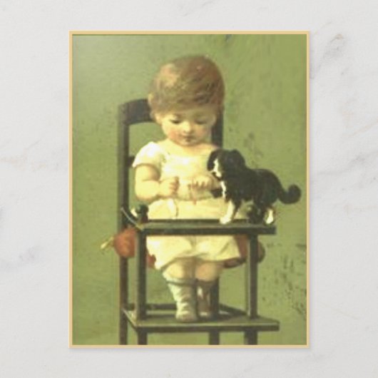  Briefkaart van schroot met zoete Baby (Voorkant)