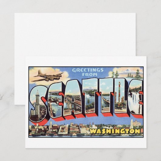  Briefkaart van Seattle (Voorkant / Achterkant)
