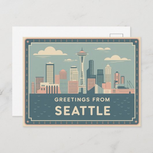  Briefkaart van Seattle | Groeten uit Seattle (Voorkant / Achterkant)