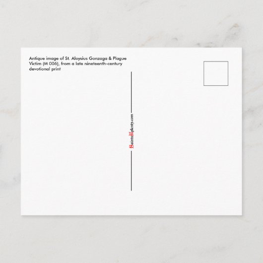 Briefkaart van Sint-Aloysius & Plague Victim (M 00 (Achterkant)