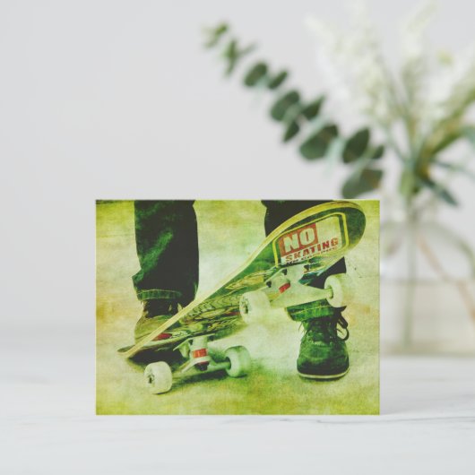 Briefkaart van skateboard (Staand voorkant)