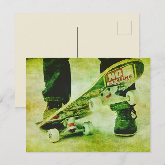 Briefkaart van skateboard (Voorkant / Achterkant)