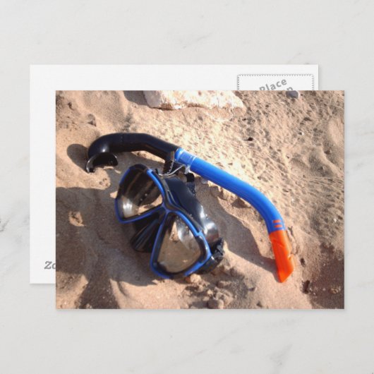 Briefkaart van snorkel en bril (Voorkant / Achterkant)