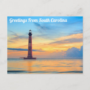 Briefkaart van South Carolina Light House