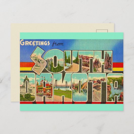  Briefkaart van South Dakota (Voorkant / Achterkant)