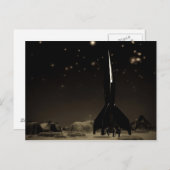 Briefkaart van Spacemen en Rocketship (Voorkant / Achterkant)